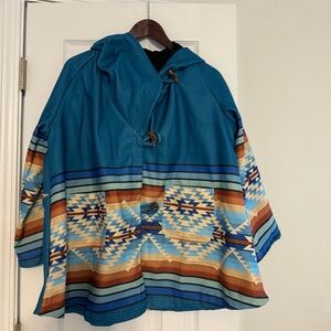 Blue‎ and Brown Geometric Patterned Coat